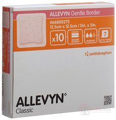 ALLEVYN Gentle Border Krytí na rány 12,5x12,5 cm, adhezivní pěnové krytí se silikonovým gelem 1x10 ks