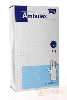 Ambulex rukavice LATEXOVÉ vel. L, nesterilní, pudrované 1x 100 ks