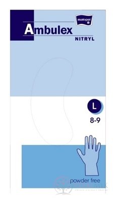Ambulex rukavice NITRYLOVÉ vel. L, modré, nesterilní, nepudrované, 1x100 ks