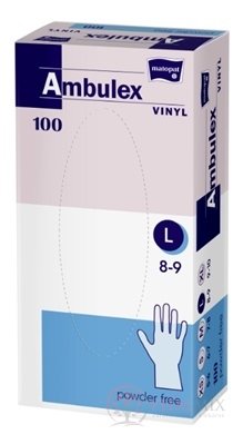 Ambulex rukavice VINYLOVÉ vel. L, nesterilní, nepudrované 1x100 ks