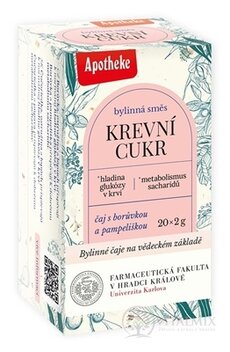 APOTHEKE FARMA KREVNÍ CUKR bylinná směs, čaj v nálevových sáčcích 20x2 g (40 g)