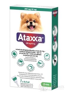 Ataxxa 200 mg/40 mg (psy do 4kg) sol 1x0,4 ml