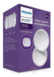 AVENT Ultra comfort PRSNÍ VLOŽKY jednorázové, absorpční, laktační, do podprsenky, 1x24 ks