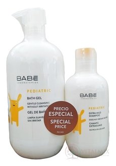 Babe DÍTĚ Balíček Koupelový gel + šampon (Pediatric Bath gel, PH6 1x500 ml + Pediatric Extra mild shampoo, pH7 1x200 ml) 1x1 set