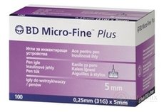 BD MICRO FINE PLUS inzulínové jehly 31g - jehly do aplikátorů inzulínu (0,25 x 5 mm) 10x10 ks