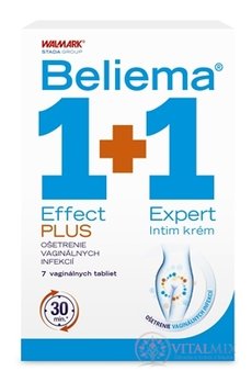 Beliema Effect PLUS + Expert Intim krém 1+1 vaginální tablety 7 ks + intimní krém 30 ml, 1x1 set EXP 31.7.24