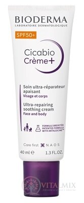 BIODERMA Cicabio Krém+ SPF 50+ zklidňující, obnovující 1x40 ml