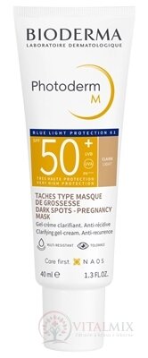 BIODERMA Photoderm M SVĚTLÝ SPF 50+ gel - krém (Pigmentové skvrny - těhotenská maska) 1x40 ml
