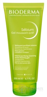 BIODERMA Sébium Gel moussant Actif intenzivní čistící pěnivý gel, tuba 1x200 ml