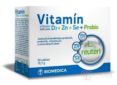 Biomedice Vitamin D3 + Zn + Se + Probio tbl 1x30 ks