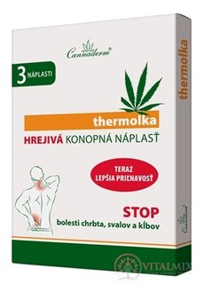 Cannaderm THERMOLKA NÁPLAST hřejivá konopná náplast 1x3 ks