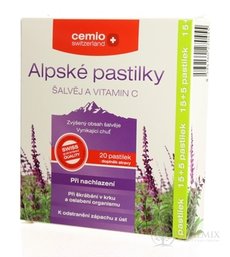 Cemio Alpské pastilky ŠALVĚJ A VITAMIN C 1x20 ks