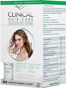 CLINICAL HAIR-CARE cps 90 ks + dárek Arganový olej 20 ml, 1x1 set