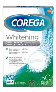 COREGA Whitening antibakteriální čisticí tablety 1x30 ks