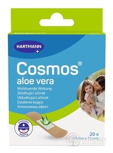 Cosmos aloe vera voděodolná náplast na rány, stripy (19 x72 mm) 1x20 ks