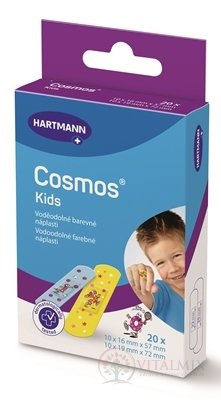 COSMOS Dětská náplast na rány, 2 velikosti (1,9cmx7,2cm) (1,6cmx5,7cm) 1x20 ks