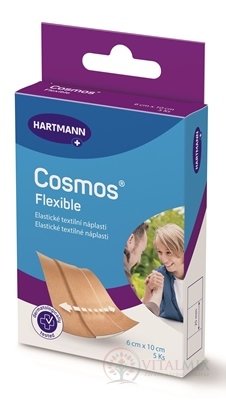 COSMOS Pružná náplast na rány elastická textilní (6x10 cm) 1x5 ks