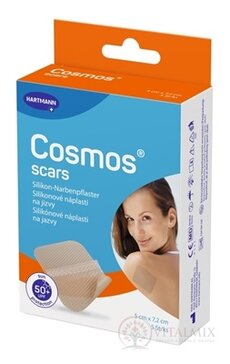Cosmos scars silikonová náplast na jizvy (5 x 7,2 cm), s UV faktorem 50+, 1x5 ks
