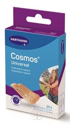 COSMOS Vodě odolná (WATER-RESISTANT) náplast na rány, 2 velikosti 1x20 ks