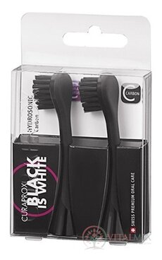 CURAPROX HYDROSONIC BLACK IS WHITE náhradní hlavice Carbon 1x2 ks