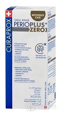 CURAPROX Perio Plus ZERO ústní voda bez chlorhexidinu, s Citroxem a kyselinou hyaluronovou 1x200 ml