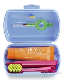 CURAPROX Travel set modrý (1x zubní kartáček, 2x mezizubní kartáček CPS, 1x zubní pasta 10 ml) 1x1 set