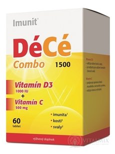 DéCé Combo 1500 - Imunit tbl (vitamin D3 1000 IU + vitamin C 500 mg) 1x60 ks