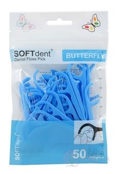 Dentální párátka s nití SOFTdent Butterfly v uzavíratelném obalu 1x50 ks