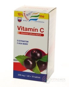 Dobré z SK Vitamin C 200 mg příchuť ACAI tbl 60 + 10 zdarma (70 ks)