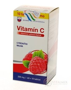 Dobré z SK Vitamin C 200 mg příchuť MALINA tbl 60 + 10 zdarma (70 ks)