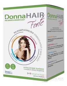 DonnaHAIR Forte 4 měsíční kúra cps 90 ks (3 měsíční kúra) + zdarma cps 30 (1 měsíční kúra), 1x1 set