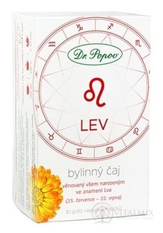 Dr. Popov Bylinný čaj LEV nálevové sáčky 20x1,5 g (30 g)