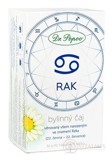 Dr. Popov Bylinný čaj RAK nálevové sáčky 20x1,5 g (30 g)
