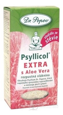 DR. POPOV Psyllicol EXTRA s Aloe Vera rozpustná vlaknina s příchutí citrusů 1x100 g