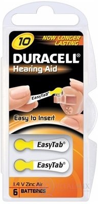 DURACELL HA 10 EASYTAB 1.4V baterie do sluchadel 1x6 ks