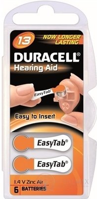 DURACELL HA 13 EASYTAB 1.4V baterie do sluchadel 1x6 ks