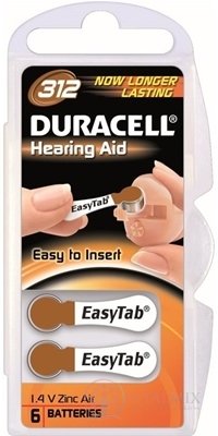 DURACELL HA 312 EASYTAB 1.4V baterie do sluchadel 1x6 ks