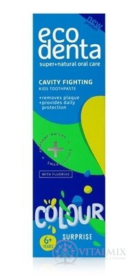 EcoDenta KIDS CAVITY FIGHTING COLOUR surprise dětská zubní pasta (od 6 let) 1x75 ml