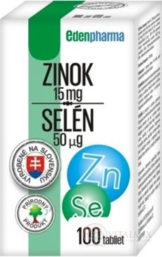 EDENPharma ZINEK 15 mg + SELEN 50 mikrogramů tbl 1x100 ks