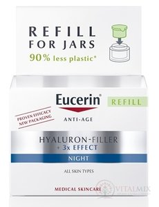 Eucerin HYALURON-FILLER+3xEFFECT Noční krém REFILL všechny typy pleti, Anti-Age, náhradní náplň 1x50 ml