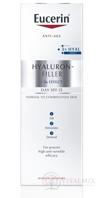 Eucerin HYALURON-FILLER denní krém proti vráskám intenzivní vyplňující krém pro normální a smíšenou pleť 1x50 ml