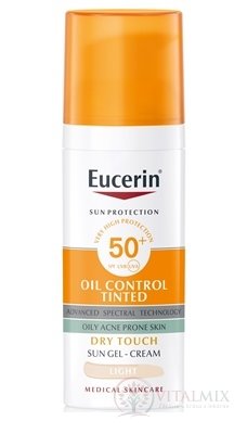 Eucerin SUN OIL CONTROL TINTED SPF50+ LIGHT krémový gel na opalování na obličej, akné, tónovací světlý 1x50 ml