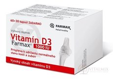 Farmax Vitamin D3 1000 IU cps 60 + 30 zdarma (90 ks)