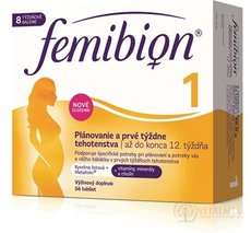 Femibion 1 Plánování a první týdny těhotenství tbl (kys. Listovat + vitamíny, minerály) 1x56 ks