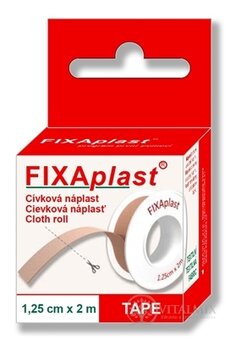 FIXAplast Cévková náplast textilní 1,25cm x 2m, 1x1 ks