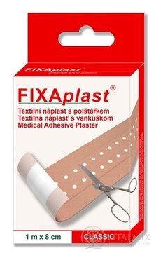 FIXAplast CLASSIC náplast 1m x 8cm textilní s polštářkem 1x1 ks