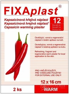 FIXAplast Kapsaicinová hřejivá náplast WARM 12x16 cm, 1x2 ks