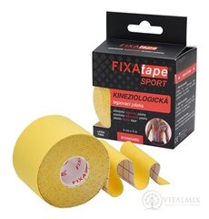 FIXAtape tejpovací páska SPORT kinesiologická, elastická, žlutá 5cm x 5m, 1x1 ks