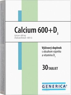 GENERICA Calcium 600 + D3 tbl 1x30 ks