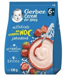 Gerber Cereal Mléčná KAŠE Dobrou noc Jahodová (od ukonč. 6. měsíce) 1x230 g